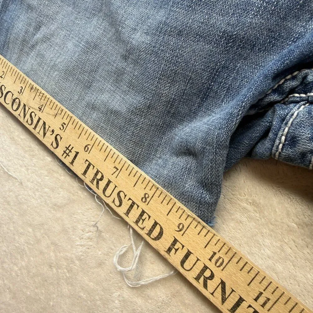 BKE Denim Cutoff Shorts Men’s 32 Blue Distressed Raw Hem Low Rise